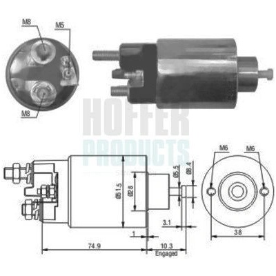Elektromagnetický spínač, startér HOFFER 46029