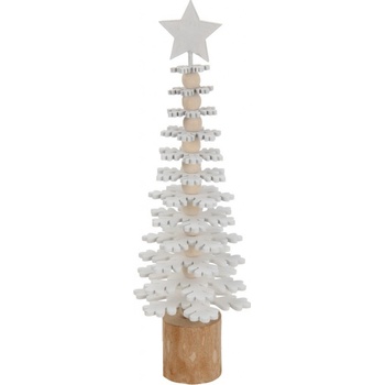 Vánoční dřevěná dekorace Snowflake tree, 25 cm
