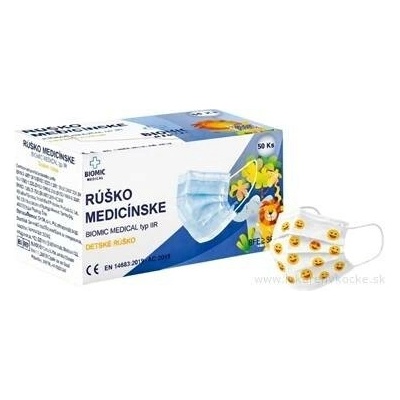 Biomic Medicínské rouško smajlíky typ IIR dětské 50 ks