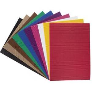 FOLIA Вълнообразен картон, 35x50 cm, 10 листа, FOLIA, смесени цветове 740309 (740309)