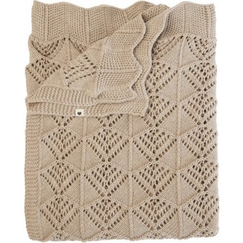 BIBS pletená vlnkovaná deka z BIO bavlny Vanilla