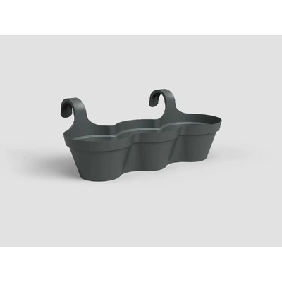 Artevasi Květináč CAPRI balkonový trojitý 54cm plast tm.šedá anthracite