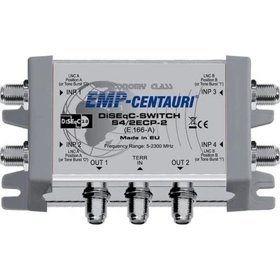 Satelitní relé DiSEqC EMP S4/2ECP-2, 4x SAT, 1x Terr, 2 výstupy