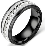 HARAHU Пръстен NO-17164 - Черен / Сребърен / 69mm KP17164