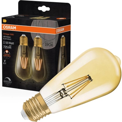 Osram LED žiarovka E27 6,5W 725lm 2400K Warm Vintage 1906 Stmievateľná