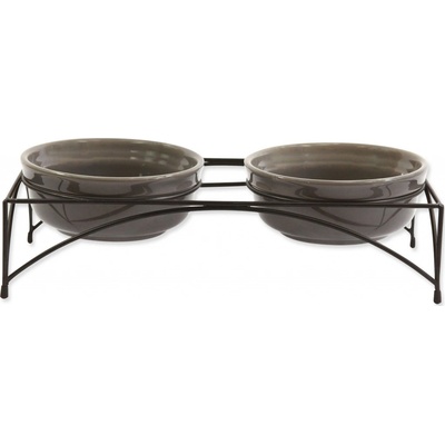 Set Dog Fantasy misky keramické so stojanom šedé 2x12,5x5cm