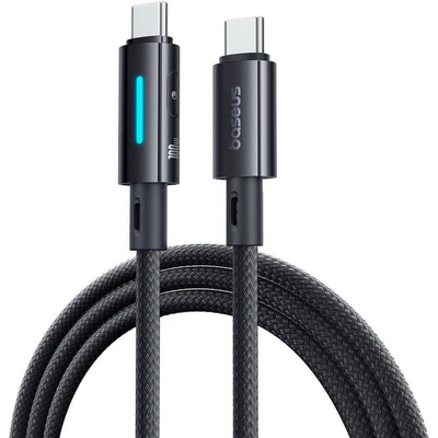 Baseus Кабел Baseus Lit Button (P10379000121-00), от USB-C(м) към USB-C(м), 1m, 100W, черен (P10379000121-00)