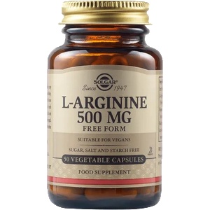 Solgar L-Arginine 500 mg, 50 vegetable capsules