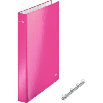Класьор 4 ринга Leitz Wow Colours A4, 3 cm Розов (A4)