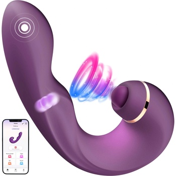 SuperLove Triple Action G-Spot & Clitoral Strong Tapping Vibrator with App Purple