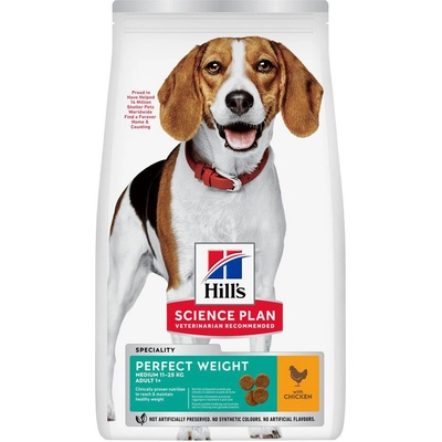 Hill's Science Plan Perfect Weight Adult 1+ Medium s kuřecím 2 x 2 kg