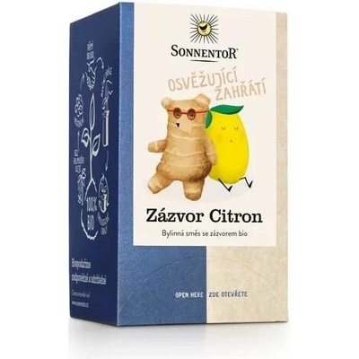 Sonnentor Čaj Zázvor citron porcovaný dvoukomorový 32 g