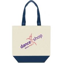 Dance-shop.cz s.r.o. taška bavlněná logo Dance shop 997 natural/modrá barevné logo