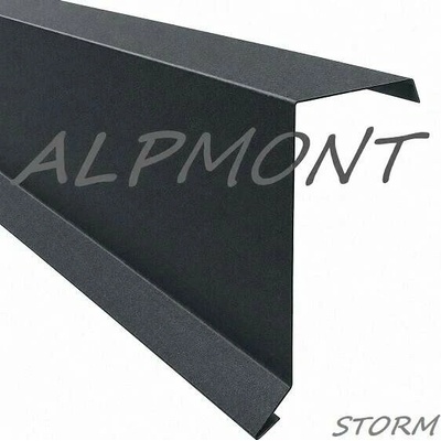 Závětrná lišta horní s odkapem r.š.200mm Al Hliník 0.7mm Lakovaný RAL 7037 prachová šedá STORM dl.2m