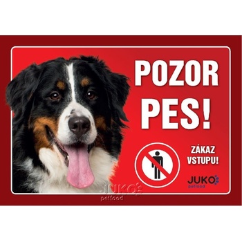 Juko Plastová tabuľa Pozor Pes Bernský Salašnícky 21 x 14,7 cm