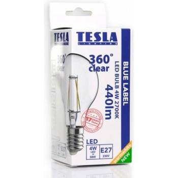 Tesla LED žárovka CRYSTAL RETRO BULB E27 4W 230V 440lm 2700K Teplá bílá 360°,čirá