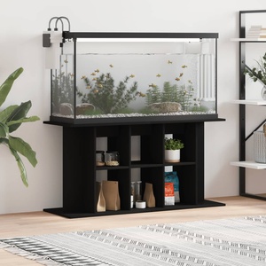 vidaXL Поставка за аквариум, черна, 120x40x60 см, инженерно дърво (833592)