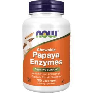NOW Papaya Enzymes [180 Дъвчащи таблетки]