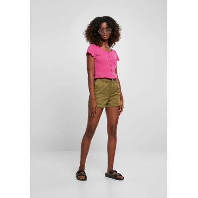 Urban Classics Дамски топ в розов цвят Ladies Cropped Button UpUB-TB4103-02260 - Лилав, размер 4XL