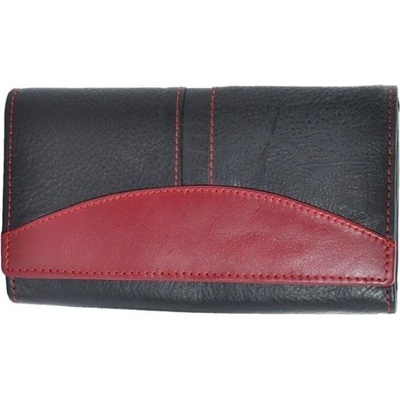 Impex dámska Kožená peňaženka veľká čierno červená