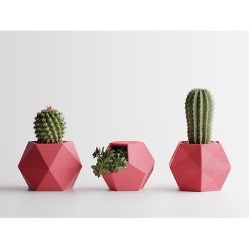 Комплект 3 броя кашпи Atina розов