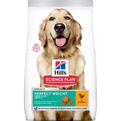 Hill's Икономична опаковка: 2 големи опаковки суха храна Hill's Canine - Adult Perfect Weight Large Breed (2 x 12 кг)