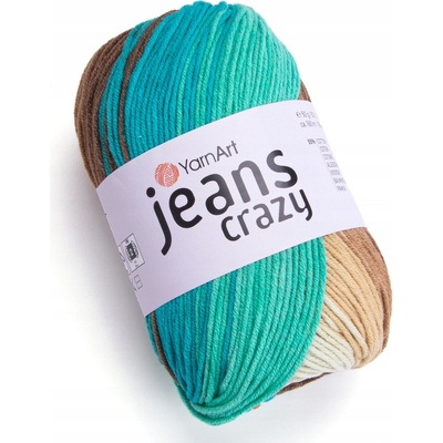 Priadza YarnArt JEANS CRAZY 50 g/160 m bavlna akryl melanž farebná c.8216