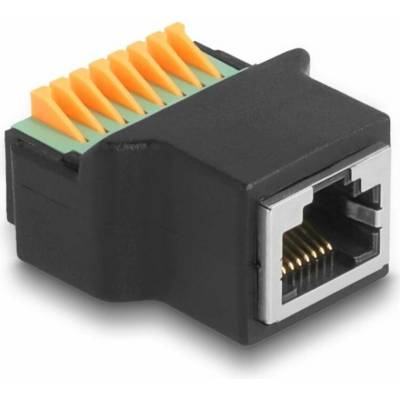 Delock RJ45 síťový adaptér Kabel [1x RJ45 zásuvka - 1x zásuvka] 0 m černá, zelená