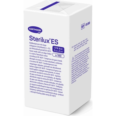 STERILUX ES kompres nesterilný so založenými okrajmi 17 vlákien 8 vrstiev 5 x 5 cm 100 ks