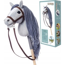 Kůň na tyči hobby horse HOPPIHORSE velikost A4 šedý