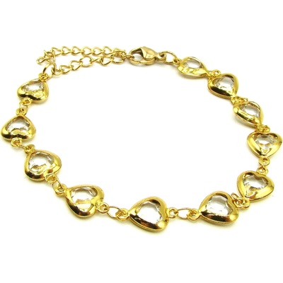 OceloveSperky1 Dámský Náramek SRDCE ve zlatém provedení z Chirurgické oceli GOLD NR260176