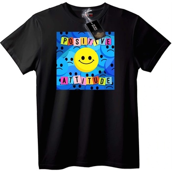NOONEBRAND Тениска Позитивно отношение - 2XL, Black