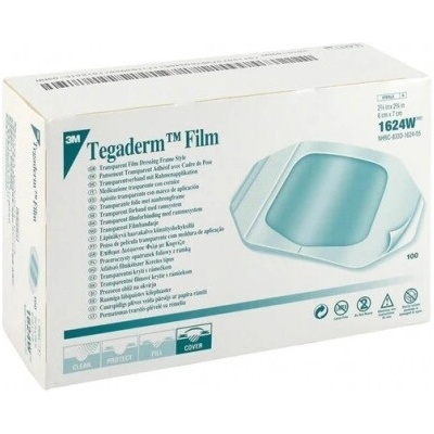 3M Tegaderm Krycí fólie s rámečkem 1624 W 6 x 7 cm 100 ks transparentní