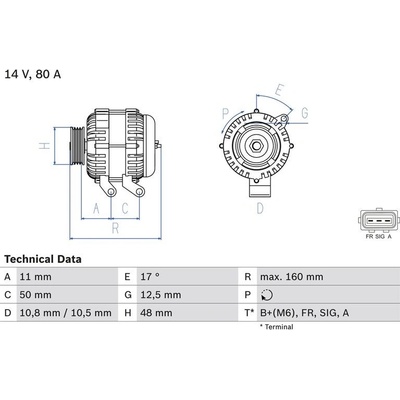 BOSCH 0 986 044 701 generátor (0986044701)