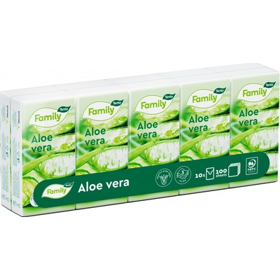 Tento Family Sensitive Aloe Vera hygienické vreckovky 3-vrstvové 10 x 10 ks