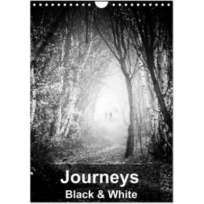 Journeys Black & White Wall DIN A4 portrait, CALVENDO 12 Month Wall 2026