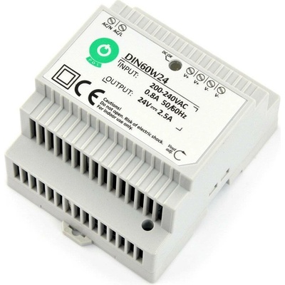POS, Napájecí zdroj na DIN lištu 60W 24V, DIN60W24