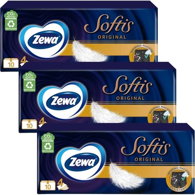Zewa Softis Original papierové vreckovky 4-vrstvové bez vône 30 x 9 ks 270 ks