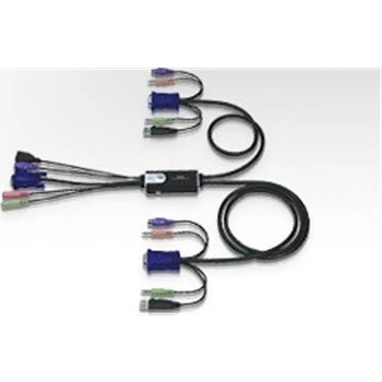 Aten CS-52A KVM přepínač Hybryd PS/2 kláv.,USB myš 2 PC, audio