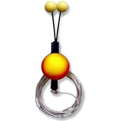 Bubeník Číhátko odpadávací s kuličkami 35mm žluto/oranžové