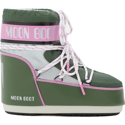 Moon Boot Icon Low Space Racing-GH01 Forest Green/Silver/Pink