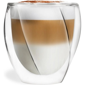 Vialli Design Чаши за капучино с двойни дъна в комплект от 2 бр. 250 ml Cristallo - Vialli Design (5901638725486)