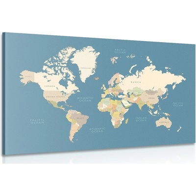 Obraz mapa s vintage prvky - 60x40