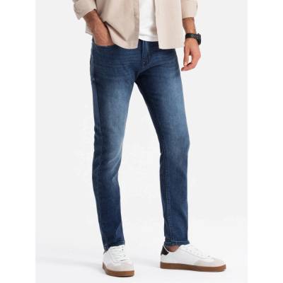 Ombre Fitted men's SLIM FIT denim pants with elastane blue