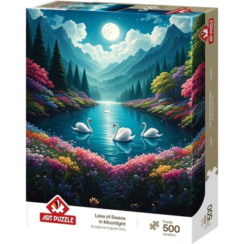 Art Puzzle Пъзел Art Puzzle от 500 части - Лебедово езеро на лунна светлина (40509)