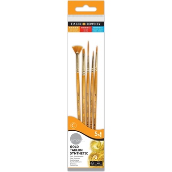 Daler-Rowney Simply Acrylic Brush Gold Taklon Synthetic Комплект четки 5 бр (216920500)