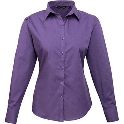 Premier Workwear Dámska košeľa s dlhým rukávom PR300 Purple