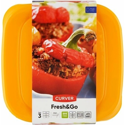 Curver Fresh & Go Súprava dóz na potraviny 15,5 x 15,5 x 12 cm 1,2 l 3 ks