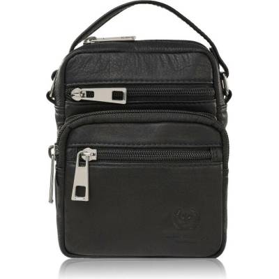 Paolo Peruzzi Černý pánský malý kožený crossbag Ilaria