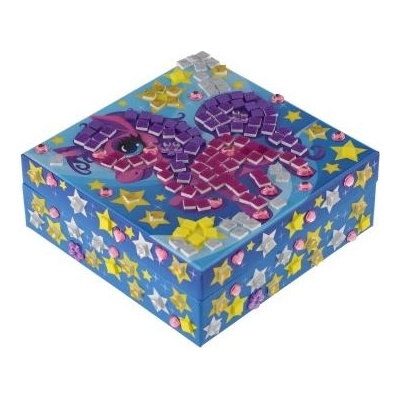 Teddies Креативен комплект кутия за бижута еднорог с мозайка с аксесоари, 29x25, 5x6см